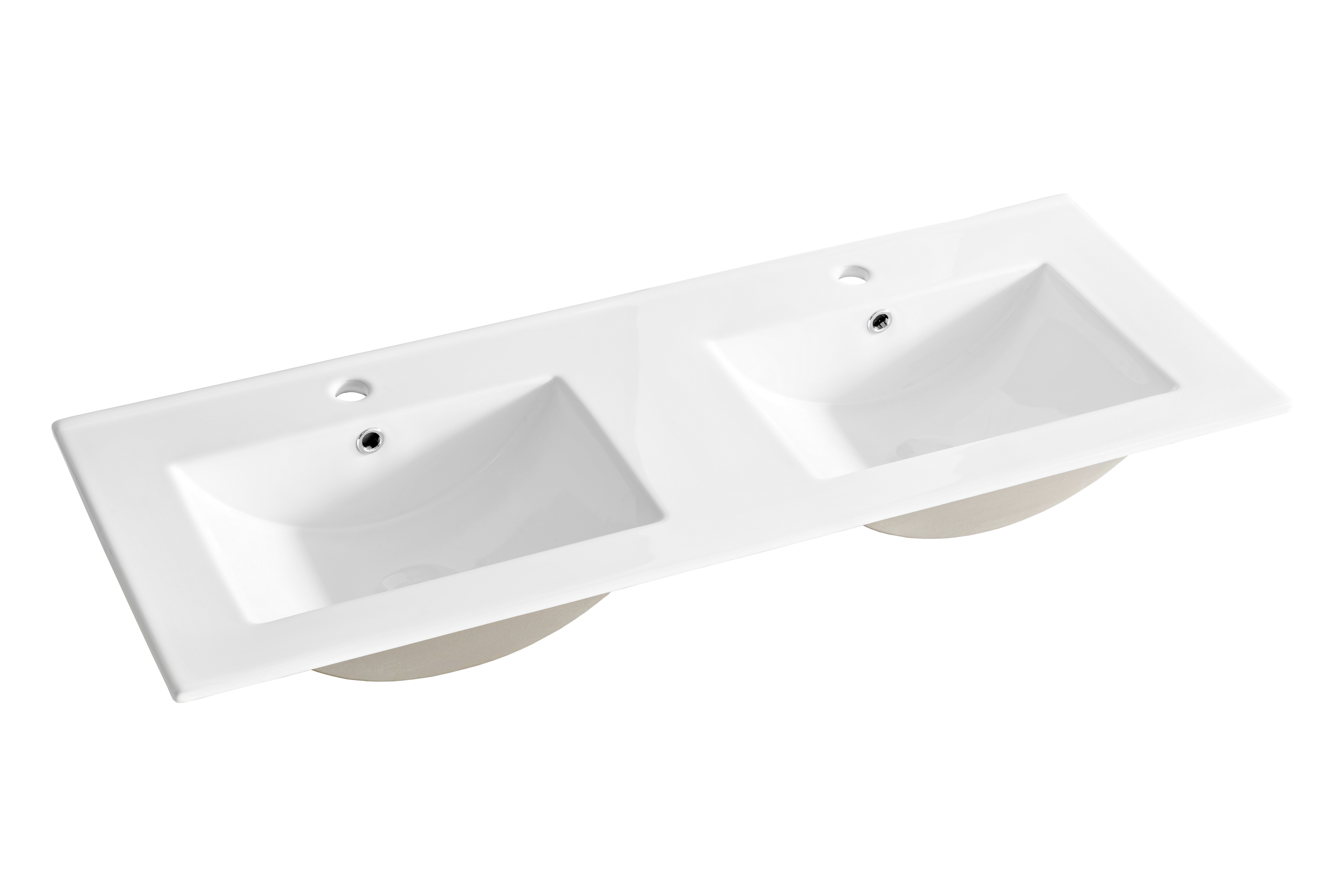 Comad Lava umywalka 121x46 cm meblowa podwójna biały połysk UM-8003-LAVA120D