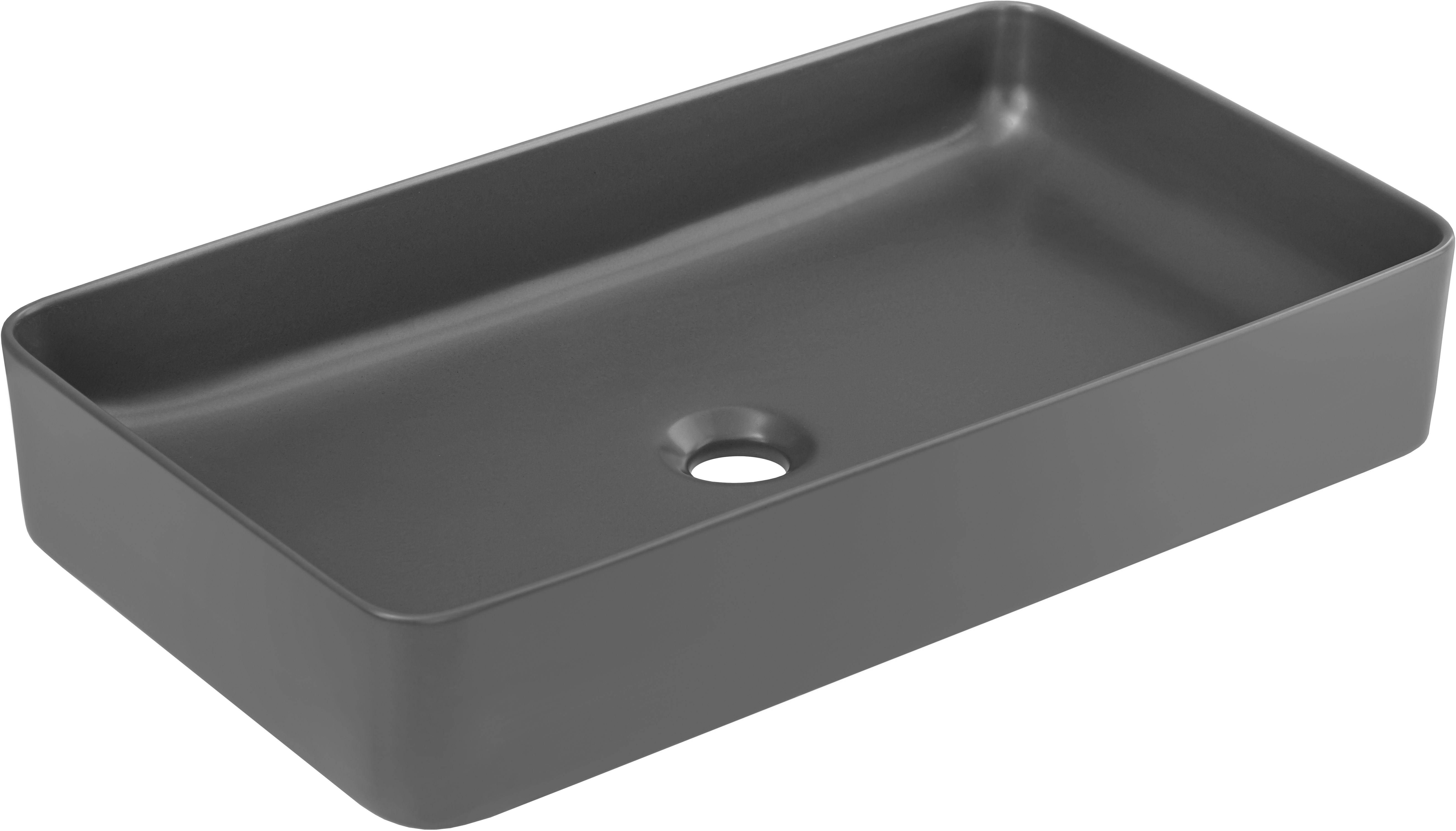 Comad Slim umywalka 61x34 cm prostokątna nablatowa szary/kamień UM-6275 SLIM 60 GREY DP