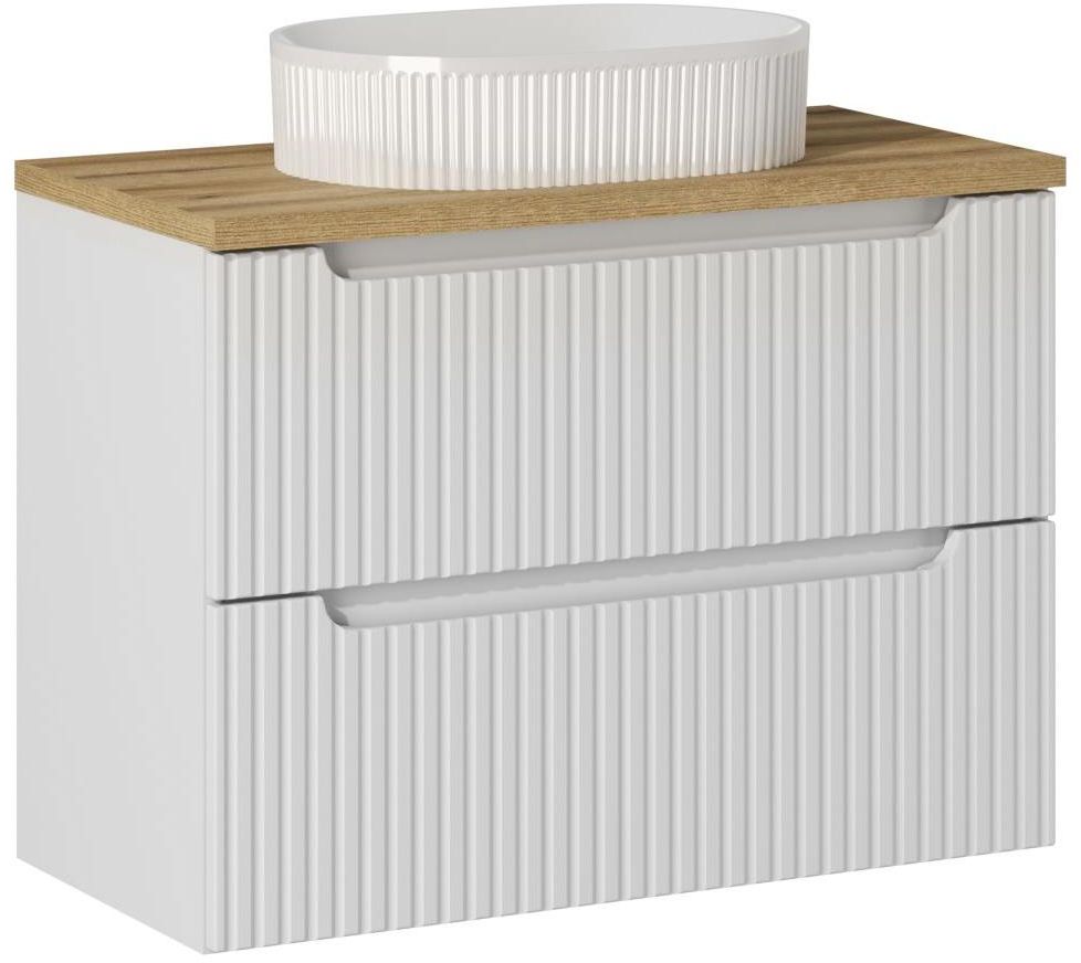 Zestaw Comad Nova White/Oak szafka z blatem 80 cm wisząca biały/dąb i umywalka Beyond 48x32,5 cm SET-NOW B 80CM S UN BEYOND 5 WH - Wysyłka w 24h