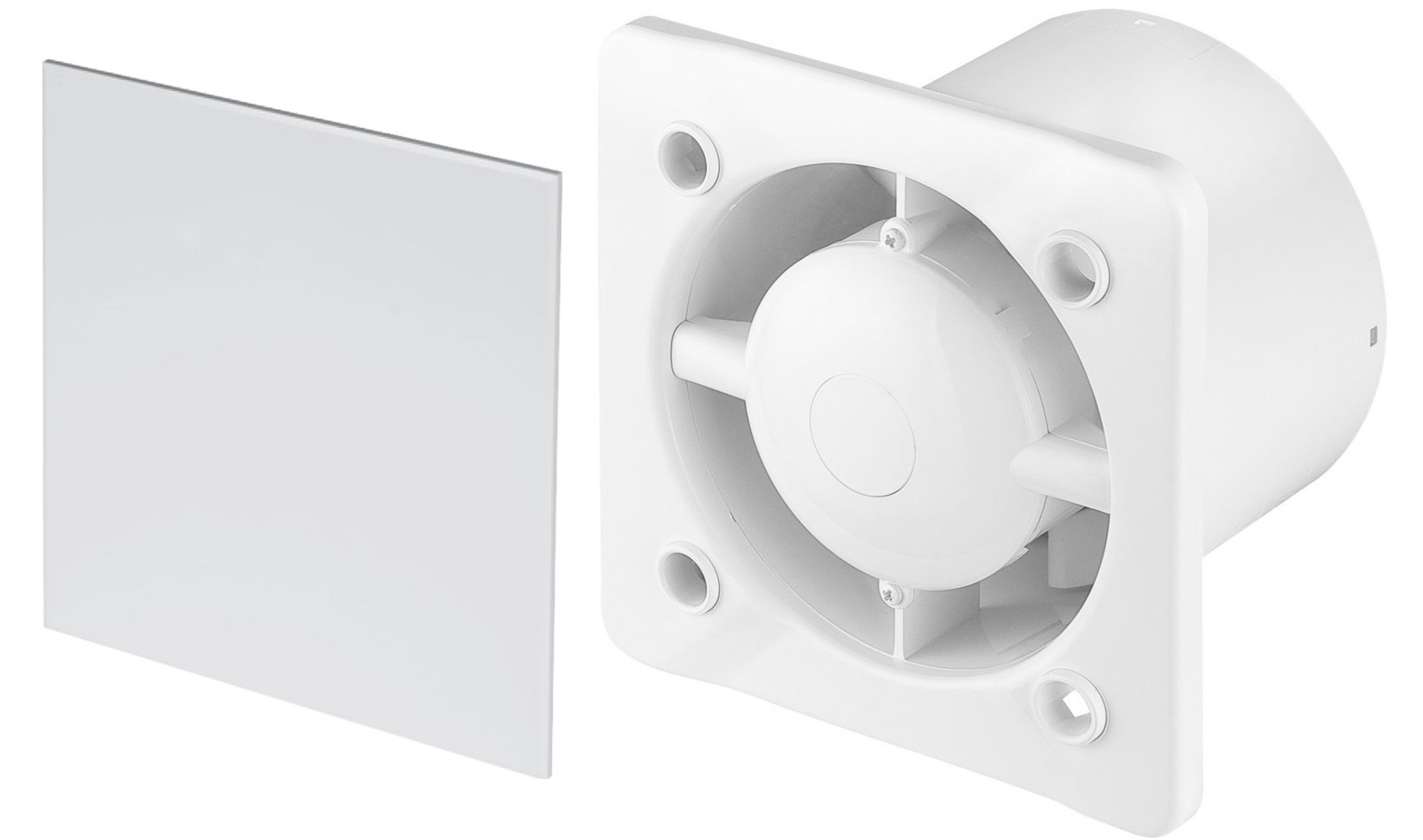 Zestaw Awenta System+ Silent 100H wentylator ścienno-sufitowy z panelem ozdobnym biały/biały mat (KWS100H, PTB100) - Wysyłka w 24h