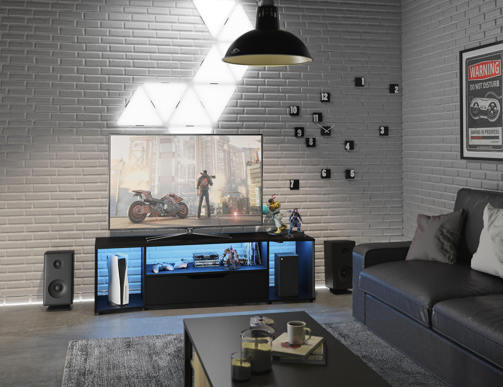 Stolik pod telewizor z oświetleniem LED Hack