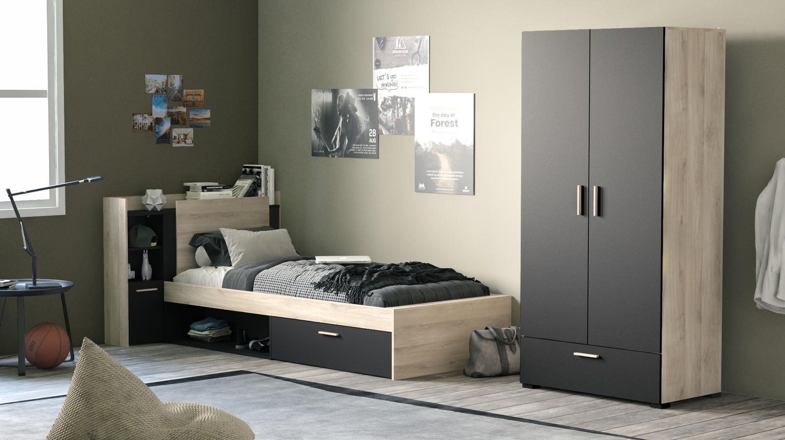 Łóżko dziecięce Life single black