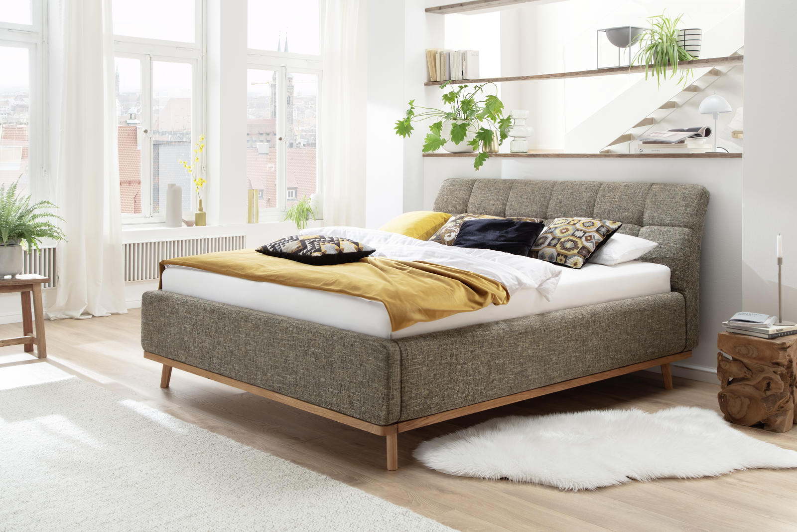 Łóżko tapicerowane Space 180 Milano brązowe