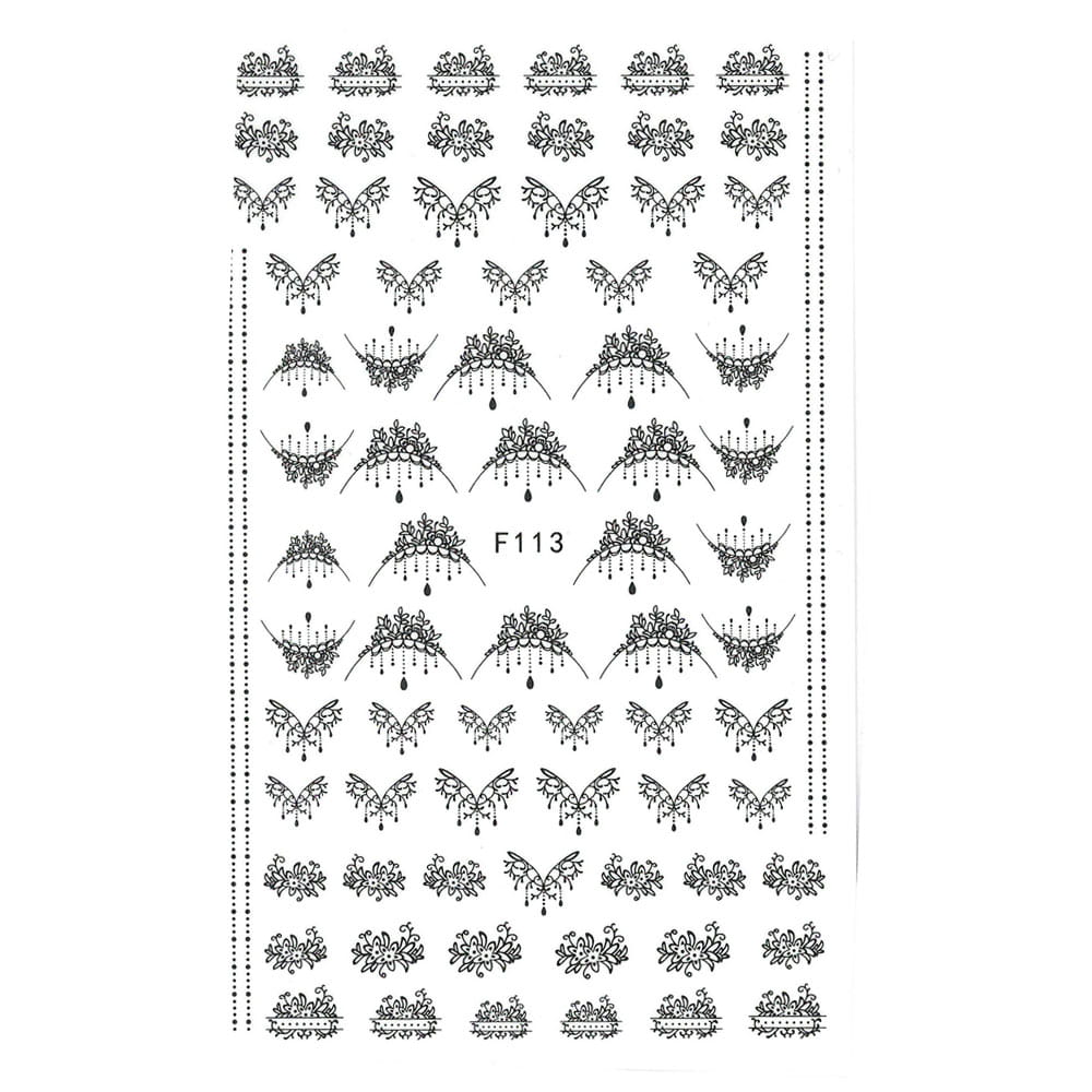 Naklejki do paznokci cienkie samoprzylepne wzory ornamenty Nr F113
