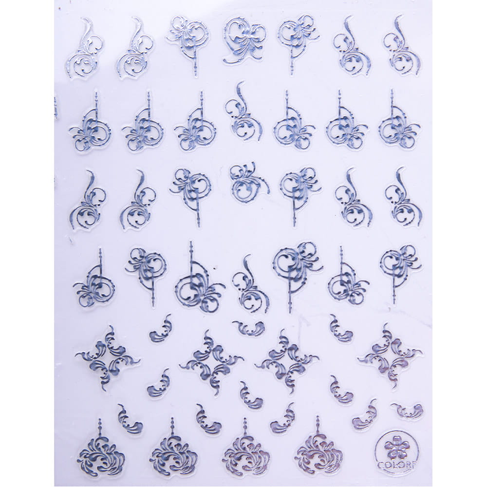 Naklejki do paznokci cienkie samoprzylepne Colorf CB Silver Nr 176