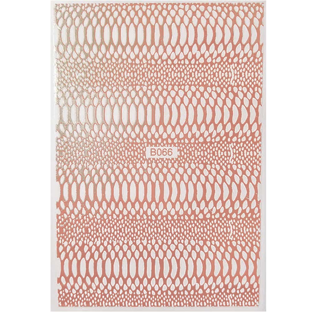 Naklejki do paznokci cienkie samoprzylepne opalizujące Snake Skin rose gold