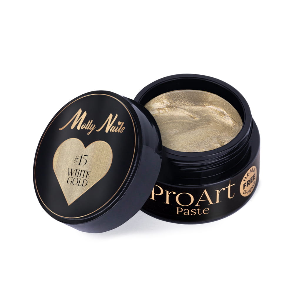 Pasta do zdobień ProArt Paste Molly Nails White Gold HEMA/Di-HEMA Free 5g Nr 15