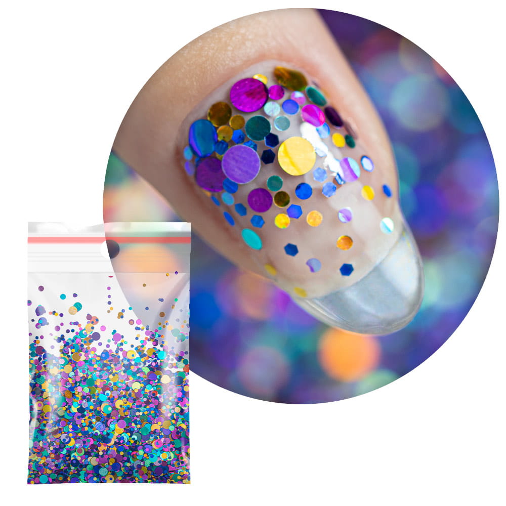 Kolorowa ozdoba do paznokci Pop-Up! Piegi Confetti Dropsy Kropki Kółeczka Princess Nails Nr 8 20g