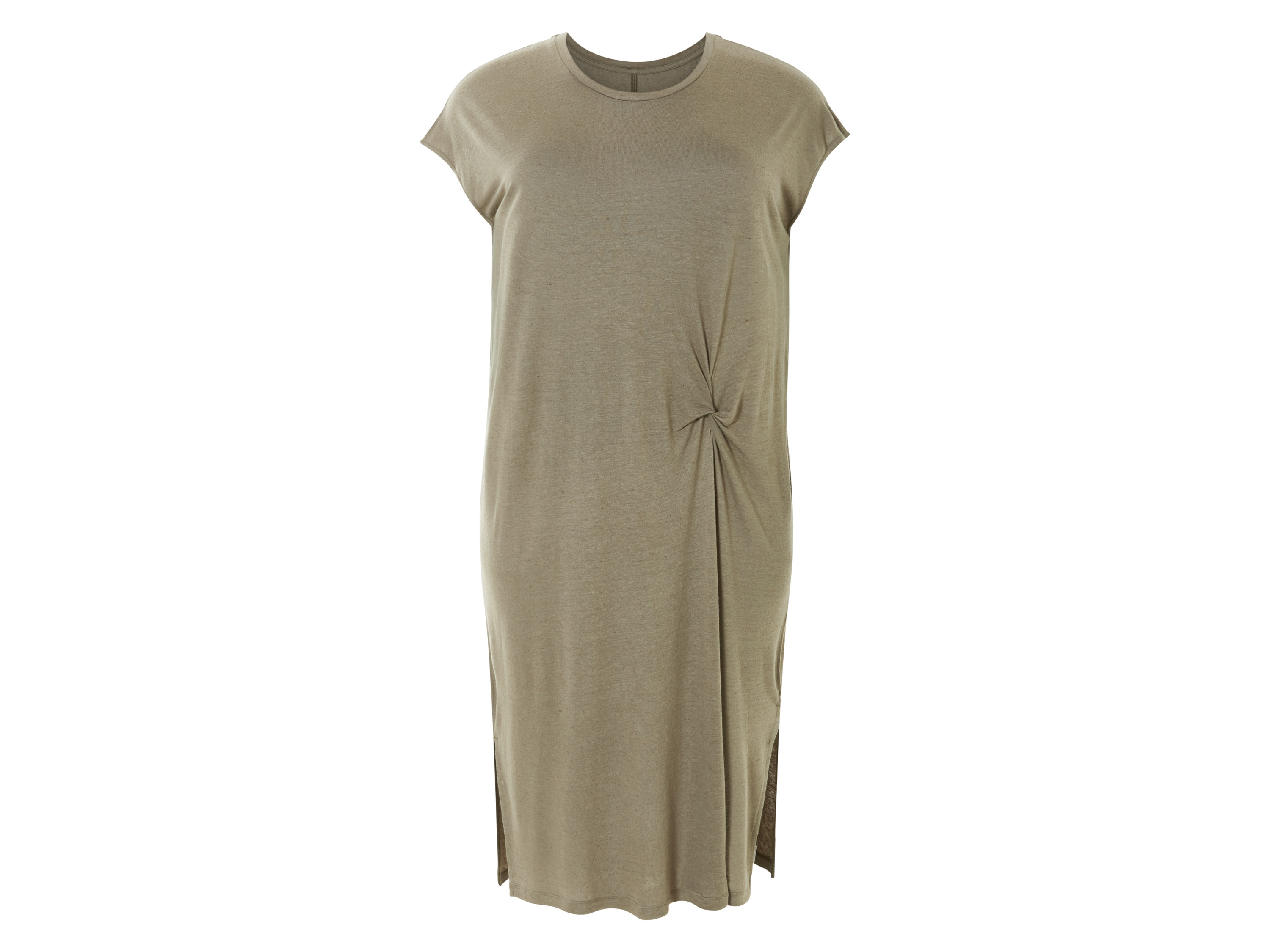 esmara Sukienka damska midi z lnem Khaki, 3Xl56/58