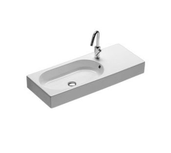Darmowa Dostawa - Umywalka 90x35 cm prostokątna ścienna-nablatowa biała Hatria Area YXDL01