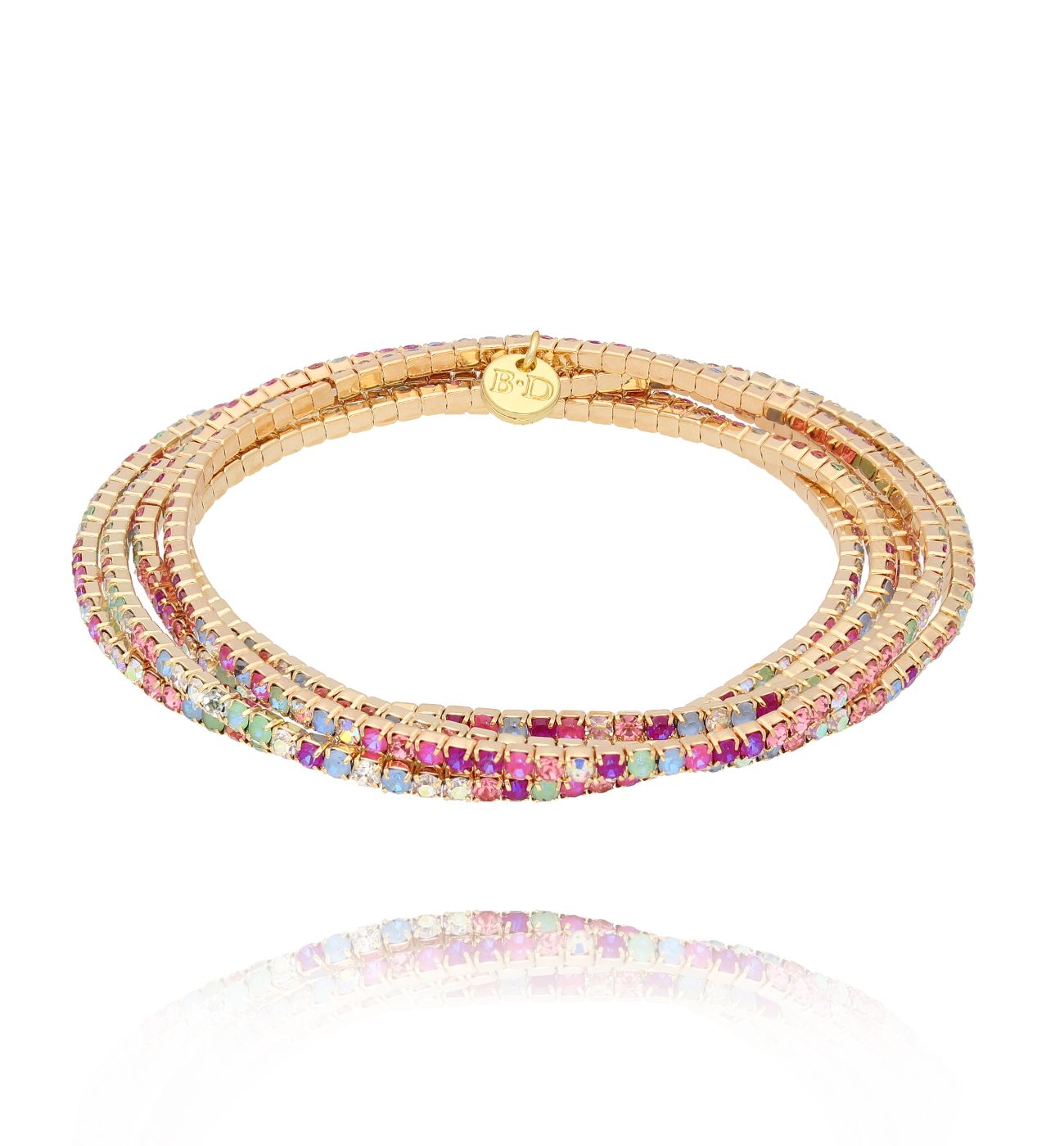 Bransoletka z różowymi kryształkami Luminous Crystal - By Dziubeka