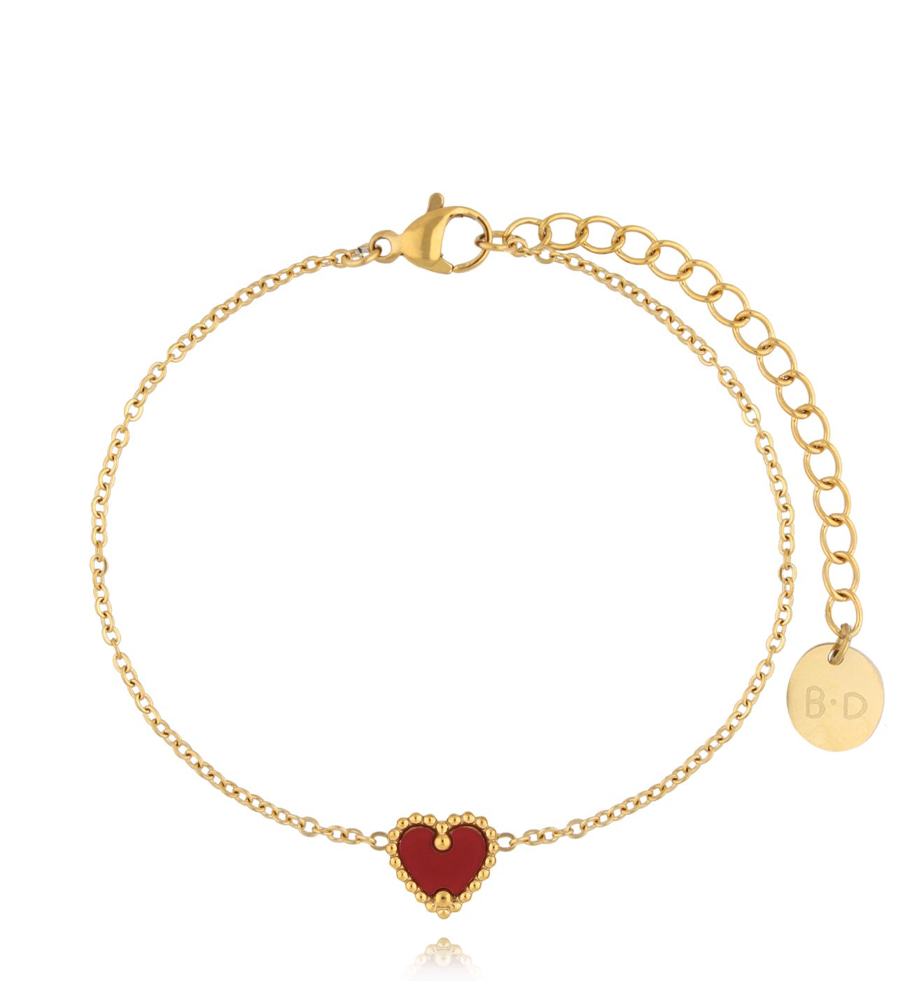 Bransoletka z bordowym sercem Loving Heart BSY0065