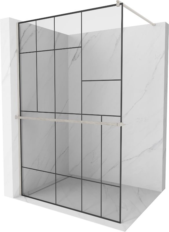 Ścianka prysznicowa Mexen Kioto+ czarny wzór 100x200 cm 800-100-121-97-78 1 szt.