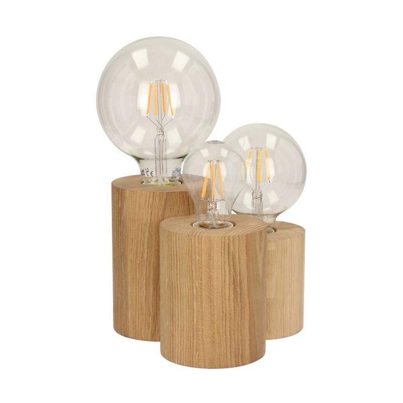 Drewniana Lampa Stołowa SPOT Light Round 3xE27 Max.15W Dąb Olejowany FSC, Polski Producent, 1 szt.