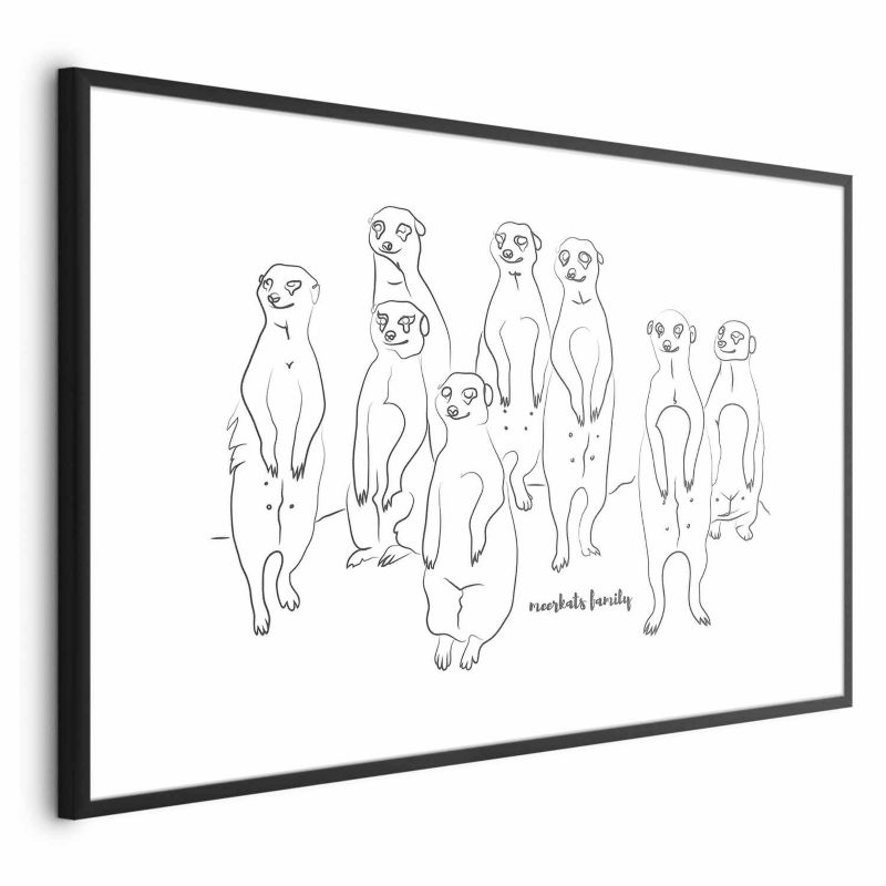 Plakat Artgeist Rodzina surykatek 42x29,7 cm z ramą czarną 1 szt