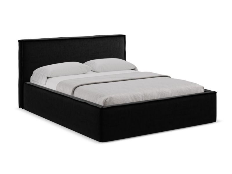 Łóżko Makamii Anani z weluru 160x200 czarny 1 szt.