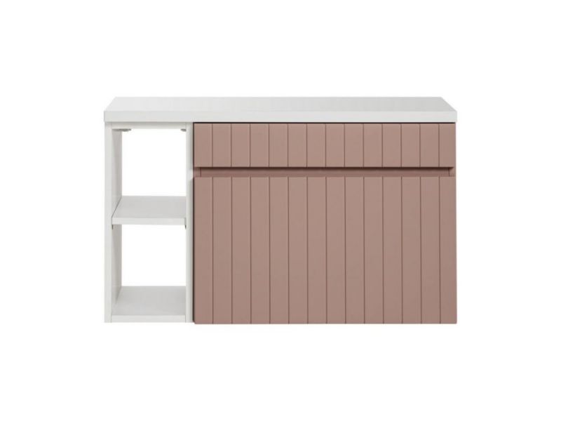 Szafka Comad pod umywalkę nablatową ICONIC ROSE 60cm + ICONIC WHITE 20cm zestaw z blatem 1 szt