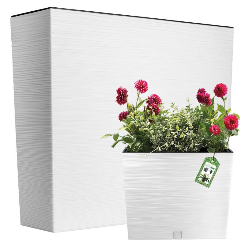 Doniczka Deco4Home ryflowana skrzynka kwietnik biała 50x58cm 1 szt.