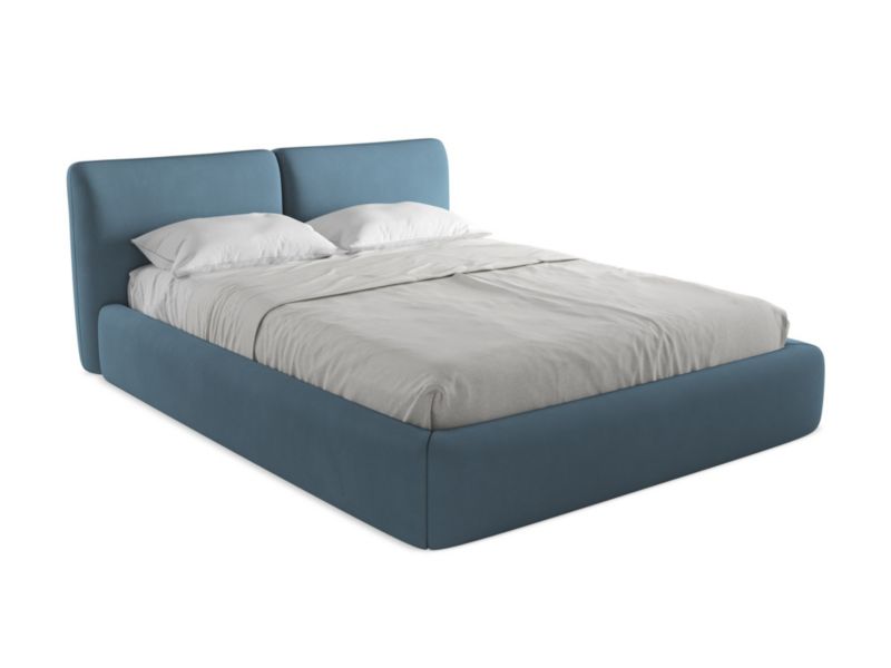 Łóżko Makamii Hoku z tkaniny szenilowej 160x200 jeans 1 szt.