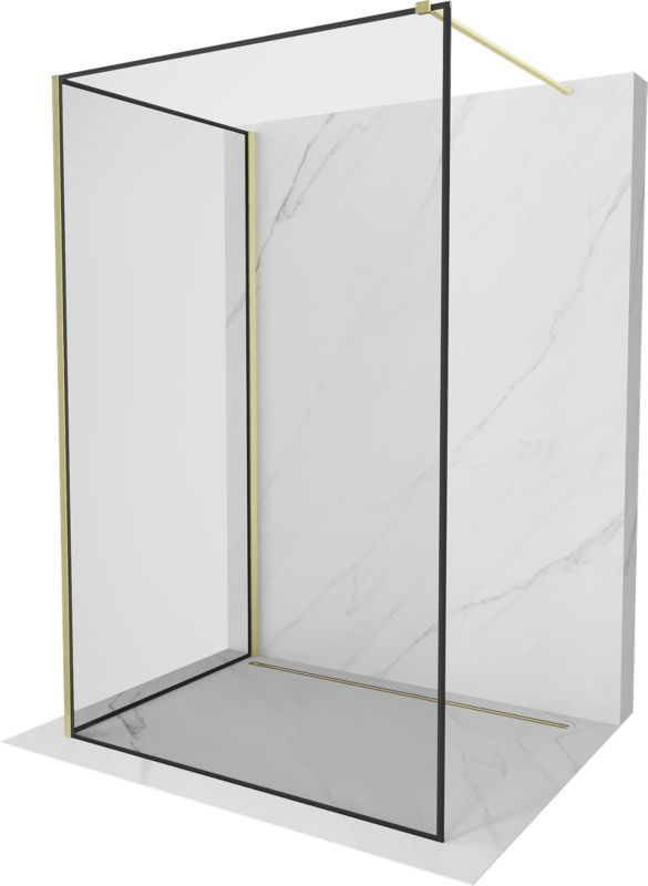 Ścianka prysznicowa walk-in Mexen Kioto czarny wzór złoty 110x80 cm 800-110-212-55-70-080 1 szt.