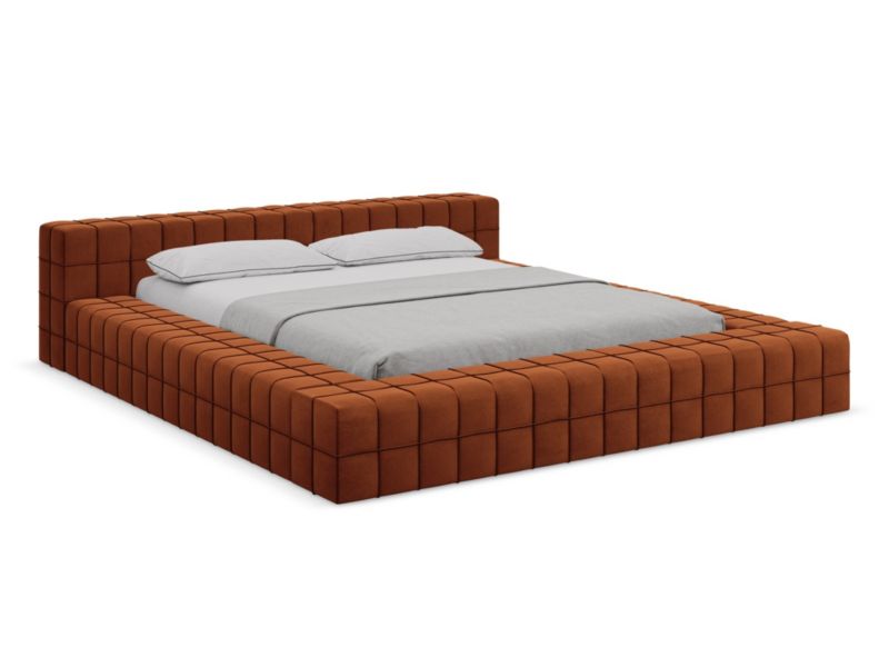 Łóżko Makamii Akela z weluru 160x200 terakota 1 szt.