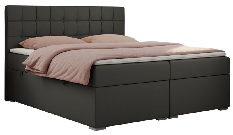 Łóżko kontynentalne MKS Meble CARMEN 160x200 H3 ciemnoszary ekoskóra 1szt.