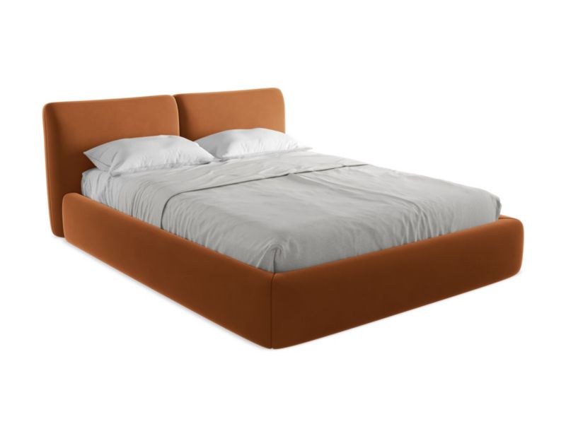 Łóżko Makamii Hoku z weluru 160x200 terakota 1 szt.