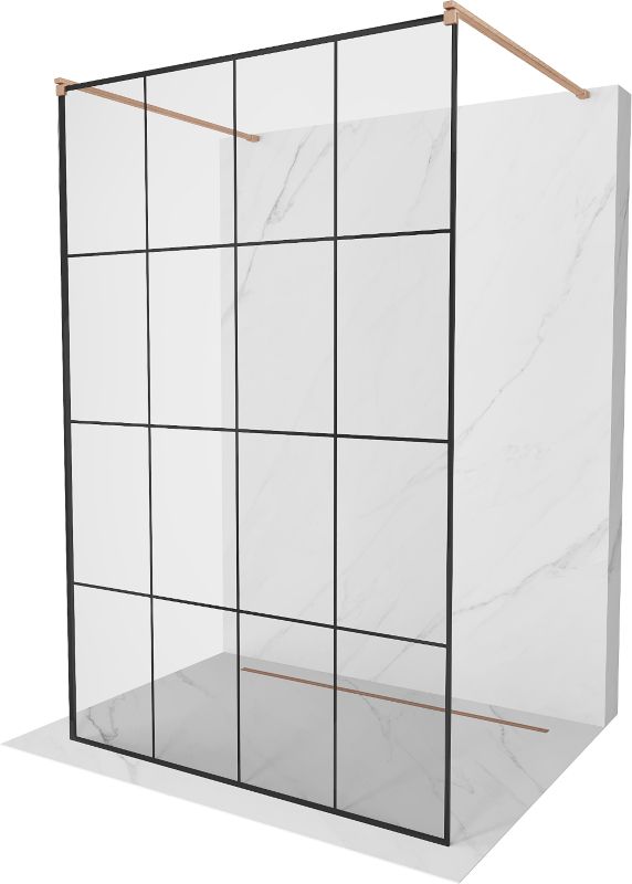 Ścianka prysznicowa Mexen Kioto czarny wzór 160x200 cm 800-160-002-65-77 1 szt.