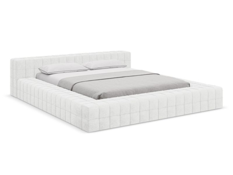 Łóżko Makamii Akela z tkaniną boucle 160x200 biały 1 szt.