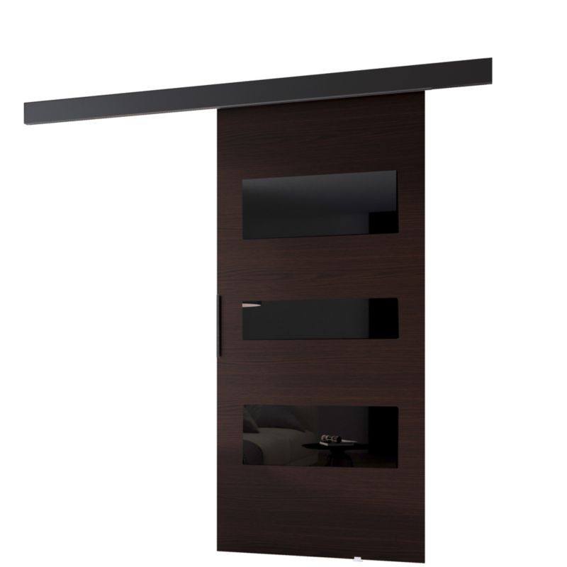rzwi przesuwne MINIO go for it PRIM C 96 cm wenge z czarną maskownicą 1 szt.