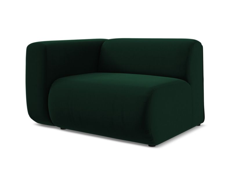 Moduł z podłokietnikiem lewy Makamii Ekahi z tkaniny welwetowej 114x89 cm butelkowa zieleń 1 szt.