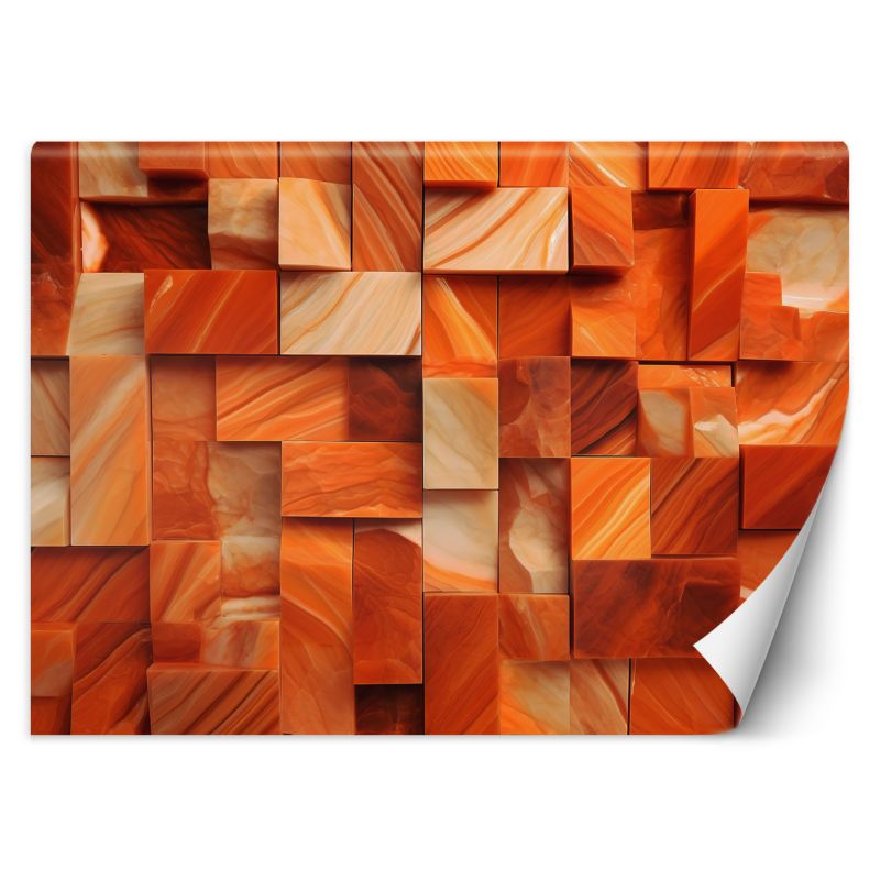 Fototapeta Feeby Pomarańczowy sześcian 3D 400x280 1 szt