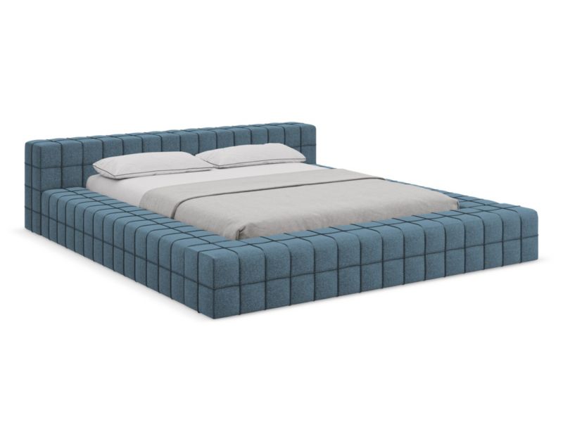 Łóżko Makamii Akela z tkaniny szenilowej 160x200 jeans 1 szt.