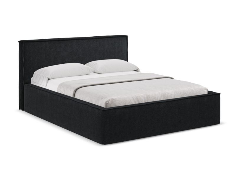 Łóżko Makamii Anani z tkaniną boucle 160x200 czarny 1 szt.