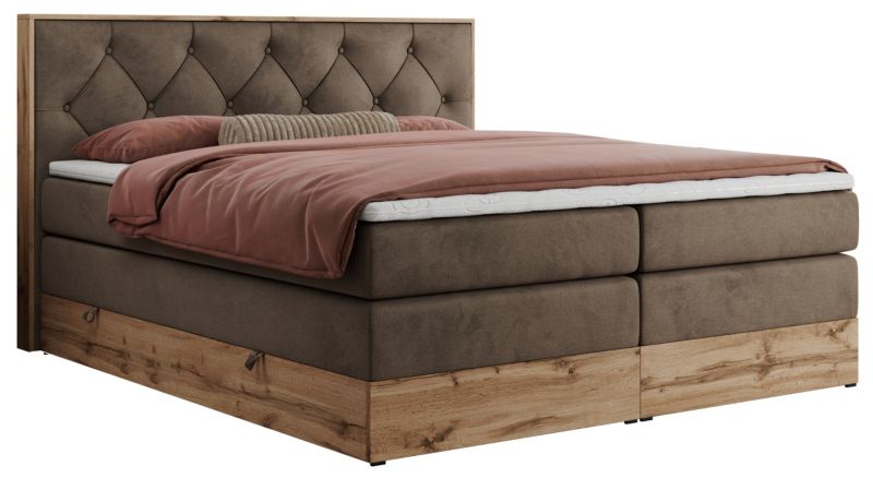 Łóżko kontynentalne MKS Meble VENETO KING 180x200 H3 brązowy welwet 1szt.