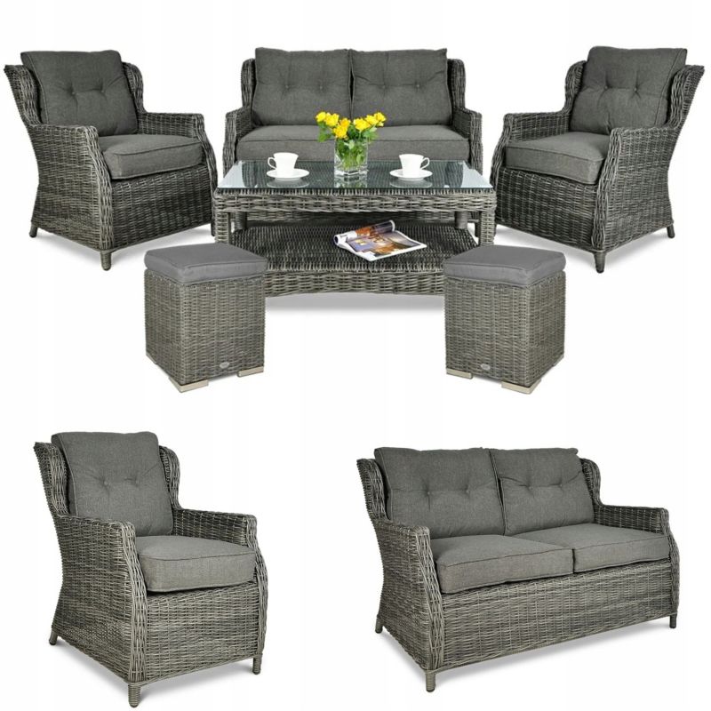 Zestaw Mebli Ogrodowych Focus Garden Wypoczynkowych Technorattan Trivento Sofa 2x Fotel 1 szt