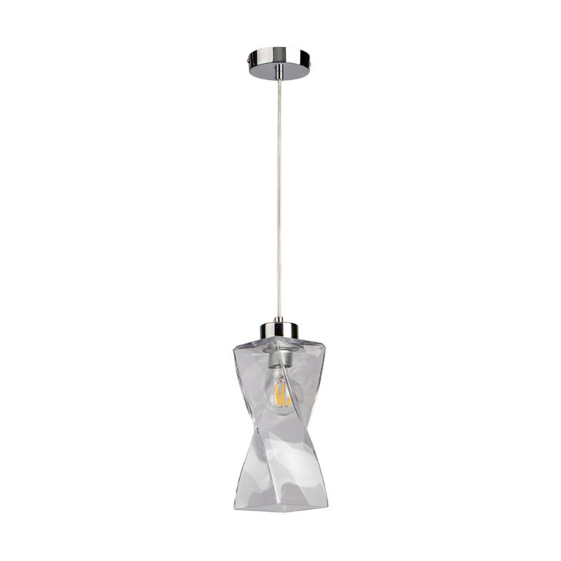 Lampa Wisząca SPOT Light 1xE27 Max.25W Klasyczne Połączenie Chromu z Transparentnym Szkłem Polski Producent 1 szt.