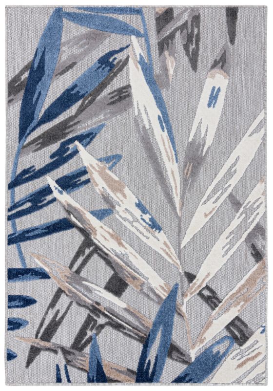 Dywan wewnętrzny/ zewnętrzny Aventura EC68C prostokąt 120 x 170 cm niebieski,szary nowoczesny, boho wzór roślinny 1 szt.