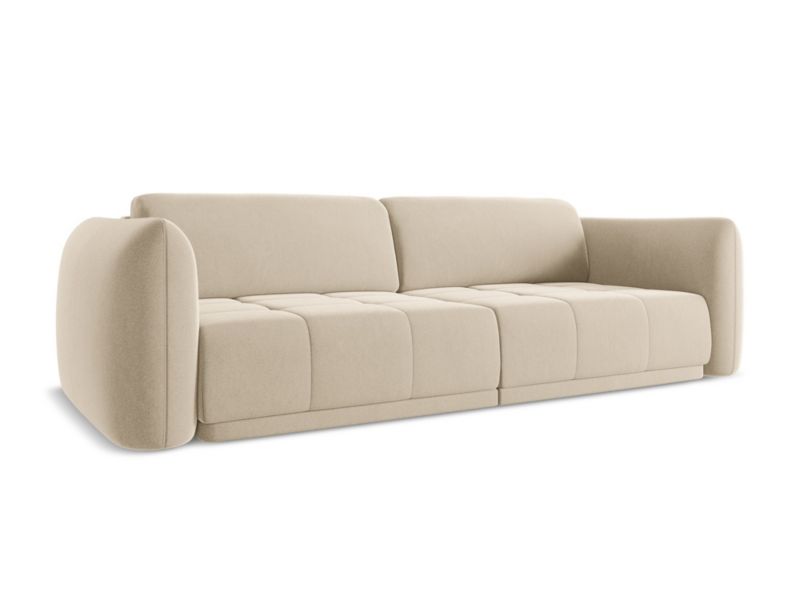 Kanapa 4-osobowa Makamii Hoku z tkaniny welwetowej 250x105 cm jasny beż 1 szt.