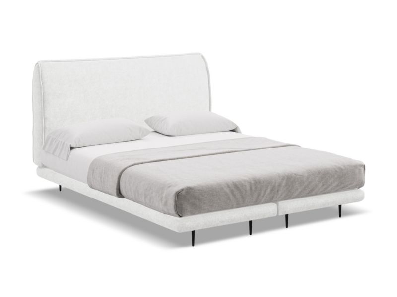 Łóżko Makamii Halia z tkaniną boucle 160x200 biały 1 szt.