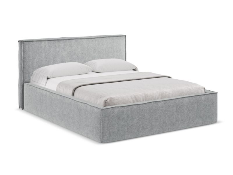 Łóżko Makamii Anani z tkaniną boucle 160x200 srebrny 1 szt.
