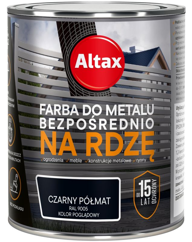 Farba antykorozyjna Altax czarny półmat 0,75 l