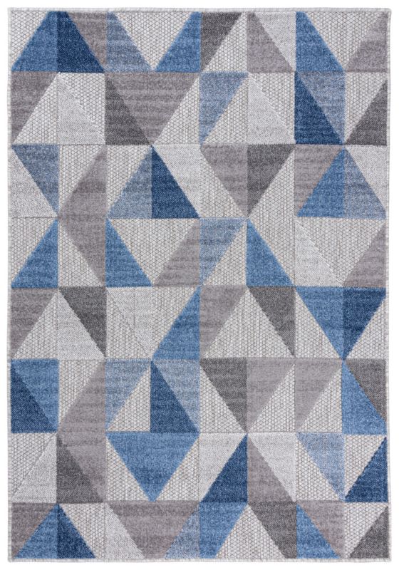 Dywan wewnętrzny/ zewnętrzny Aventura EC96B prostokąt 120 x 170 cm niebieski,szary nowoczesny wzór geometryczny krótki włos 1 szt.