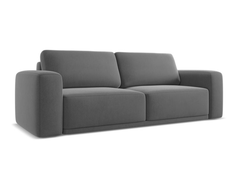 Kanapa 3-osobowa z funkcją spania Makamii Kaila z tkaniny welwetowej 242x100 cm szary 1 szt.