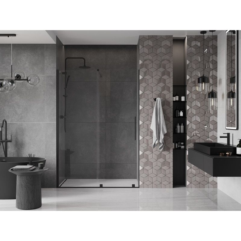 Drzwi prysznicowe Mexen Velar czarne transparentne 150x200 cm 1 szt.