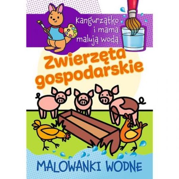 Kangurzątko i mama malują wodą. Malowanki wodne. Zwierzęta gospodarskie3
