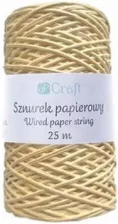 SZNUREK PAPIEROWY Z DRUCIKIEM, KRAFT, 25 M