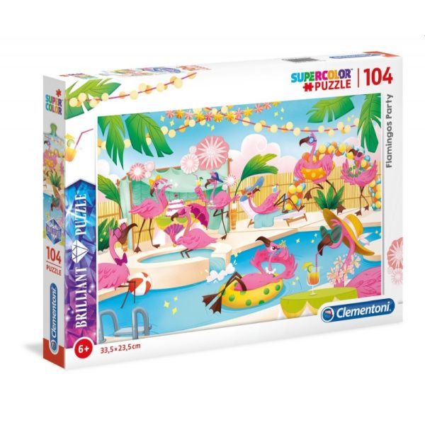 PUZZLE BRILLIANT 104 Flamingos Party