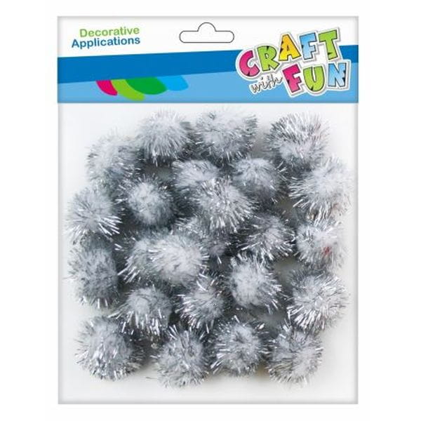CF OZDOBA DEK POMPON 24SZT/2CM BIEL BROK 12/144