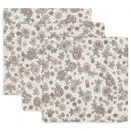 Jollein - 3 pieluszki niemowlęce Hydrophlic Face 31 x 31 cm RETRO FLOWERS BBTB